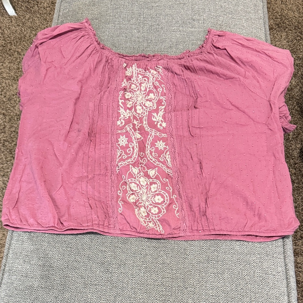 Maurices Mauve Embroidered Blouse